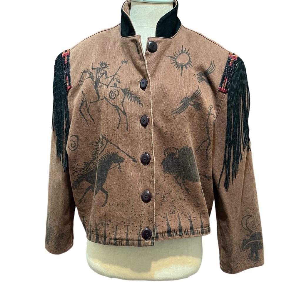 Rad 1980’s Buffalo Navajo southwestern jacket double D ranch wear size large